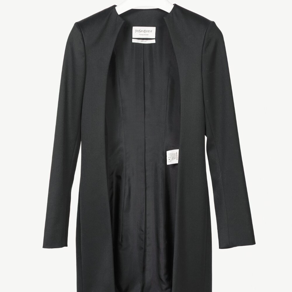 Yves Saint Laurent SS12 Black Wool Open-Front Blazer
